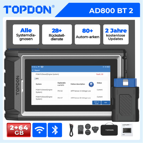 Topdon ad800 kfz obd2 - ad800, bt
